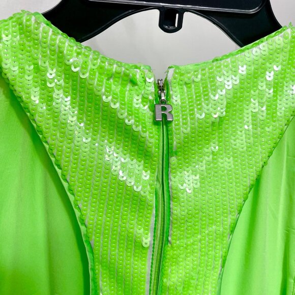 New ROTATE Sleeveless Sequin-embellished Cocktail minidress in Green Size 12 - Picture 10 of 16